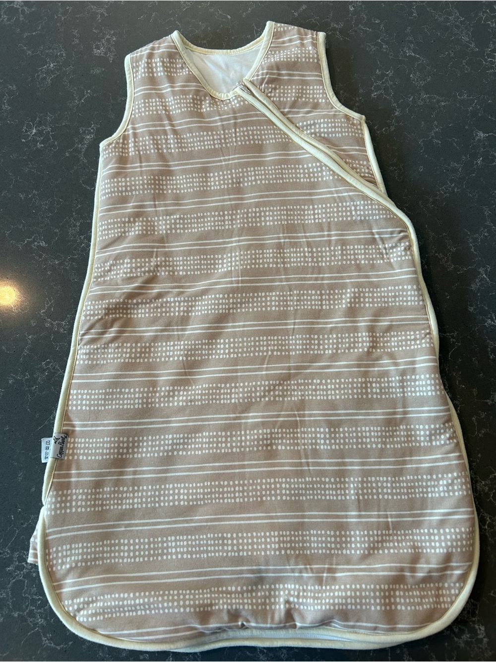 Copper Pearl Sleep Bag  Beige Dot-Stripe Sleeveless  Babies Comfy Gender Neutral